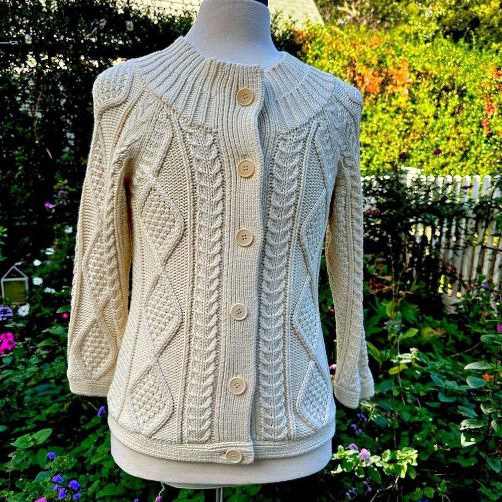 Lovely super soft Talbot Irish knit cardigan sweater, size M